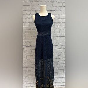 "Rue21" Navy Blue Lace Sheath Maxi Dress in size Medium